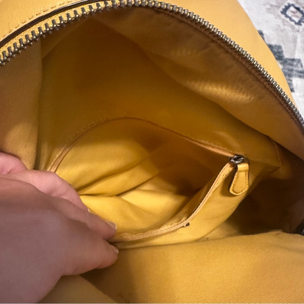Coach Authentic Signature Brown and Yellow Leather Backpack - Picture 10 of 10